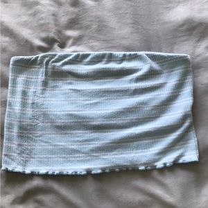 Blue and white striped tube top
